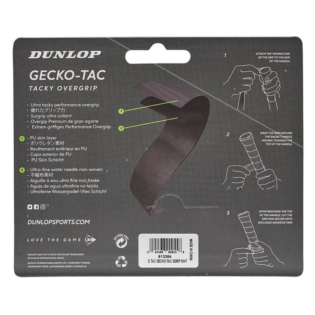 Overgrip Dunlop Gecko-Tac X3 con textura adherente para mayor control.