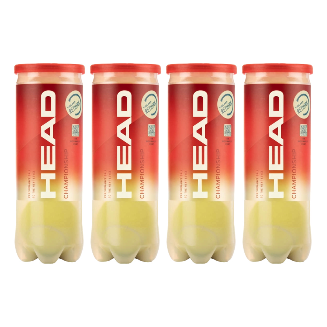 Pack X4 pelotas tenis Head Championship 3B