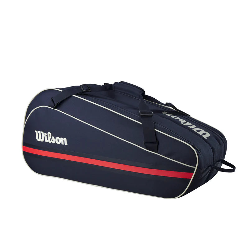 Wilson 6PK Team Racket Bag 2025, diseño ligero y espacioso para jugadores.