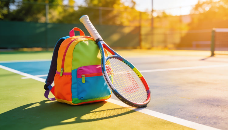 Mochila de tenis para niños con raqueta junior