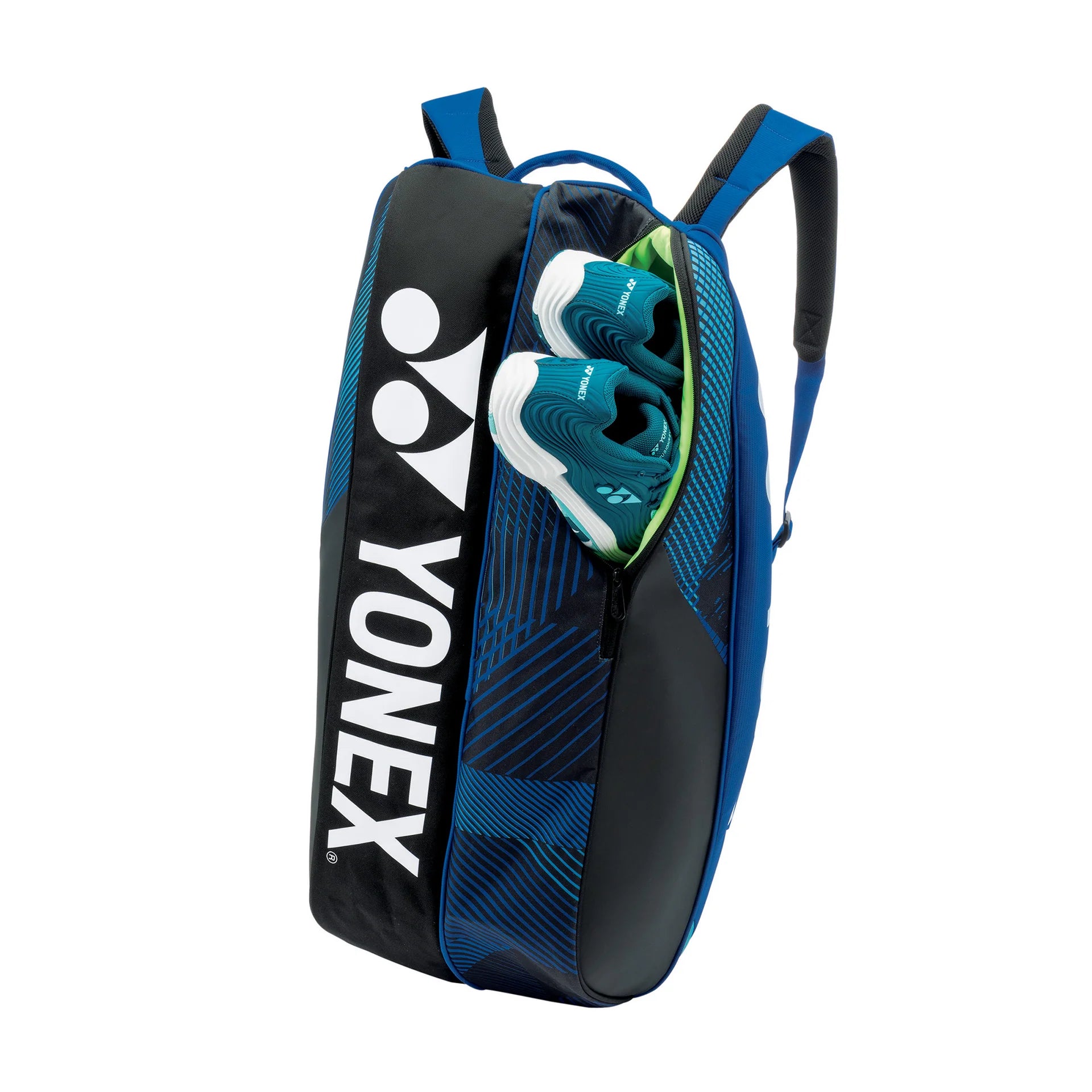 Bolso de Tenis Yonex Pro 6R 2024 en color negro, capacidad para 6 raquetas.
