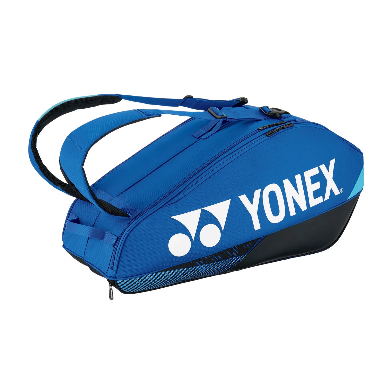 Bolso de Tenis Yonex Pro 6R 2024 en color negro, capacidad para 6 raquetas.