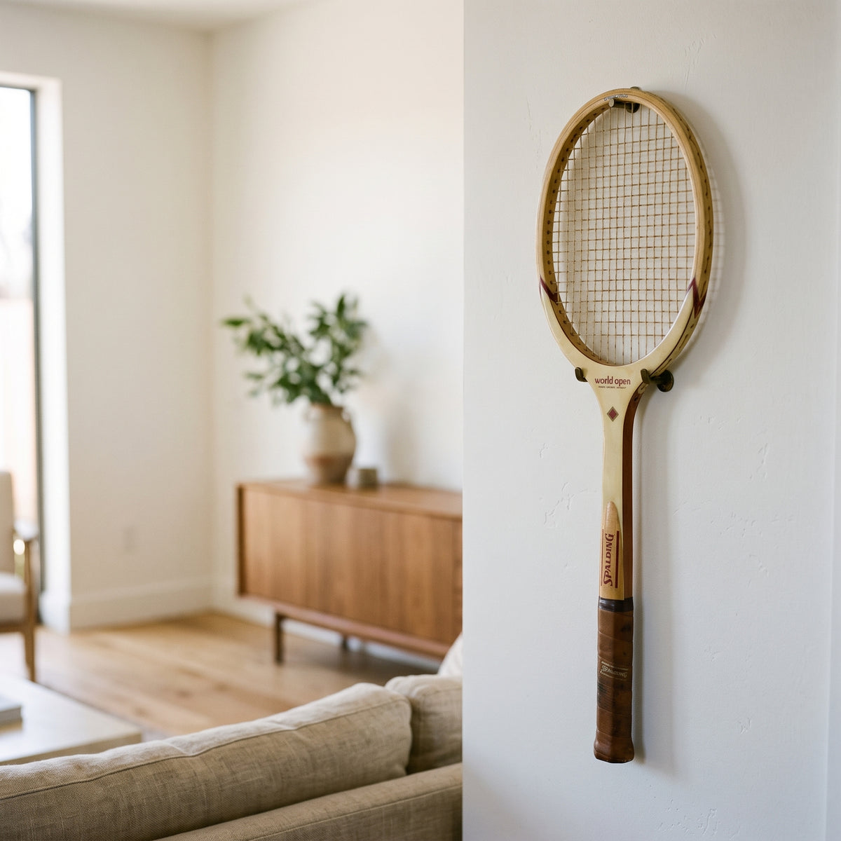Raqueta de Tenis Antigua Spalding World Open — Original, Sin Uso