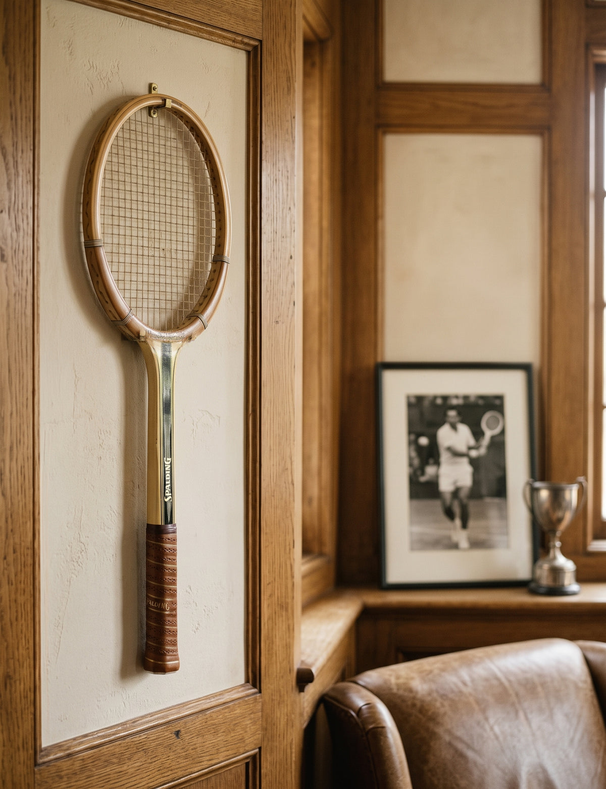 Raqueta de Tenis Antigua Spalding Pancho Gonzales — Original, Sin Uso