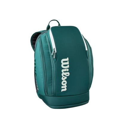 Mochila de tenis Wilson Blade V10 verde para 2 raquetas, vista frontal