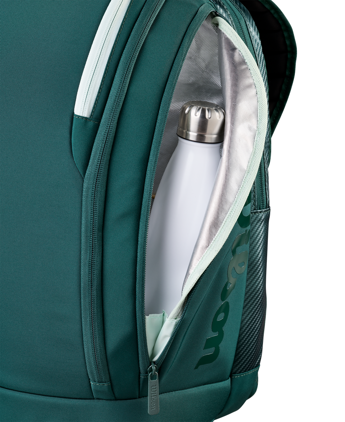Mochila Wilson Blade V10 verde, detalle de compartimentos