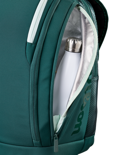 Mochila Wilson Blade V10 verde, detalle de compartimentos