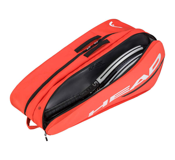 Bolso Head Tour L 9R con compartimento principal para raquetas y espacio extra para accesorios.