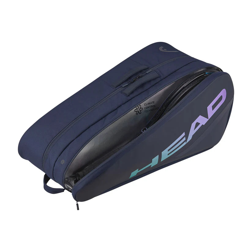 Compartimentos amplios para raquetas, ropa y accesorios con protección térmica