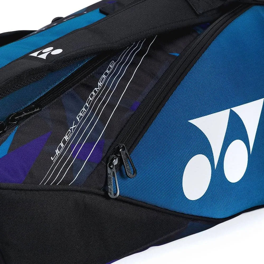 Bolso Yonex Pro 9R en color azul, capacidad para 9 raquetas y diseño moderno