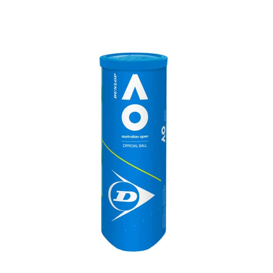 Tarro de pelotas Dunlop Australian Open, alta calidad y rendimiento en todas las superficies."