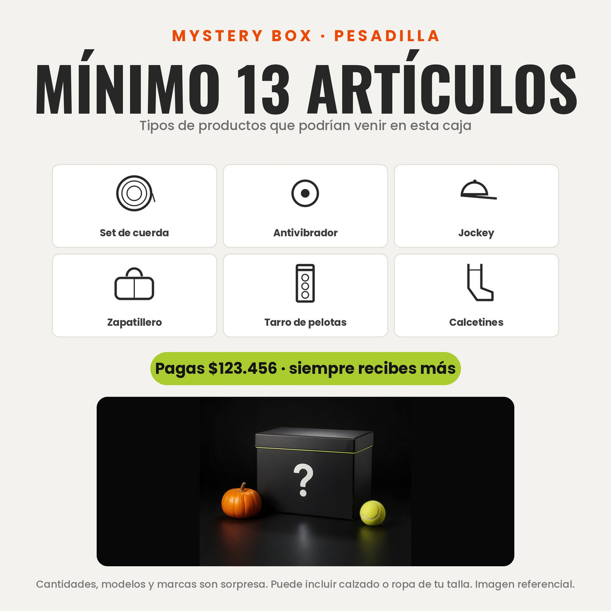 Caja Pesadilla: mínimo 13 artículos