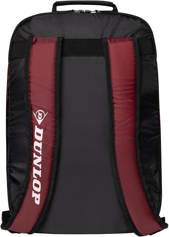 Mochila Dunlop SX Club 2025 en negro y amarillo, capacidad para 2 raquetas
