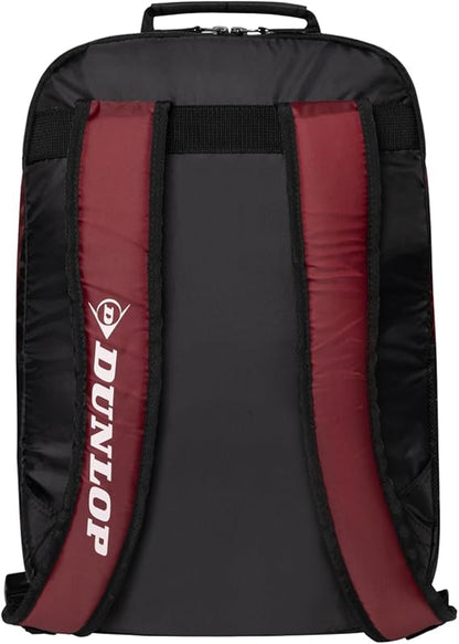 Mochila Dunlop SX Club 2025 en negro y amarillo, capacidad para 2 raquetas