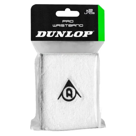 Muñequera Dunlop Blanca, diseño absorbente y cómodo para deportistas