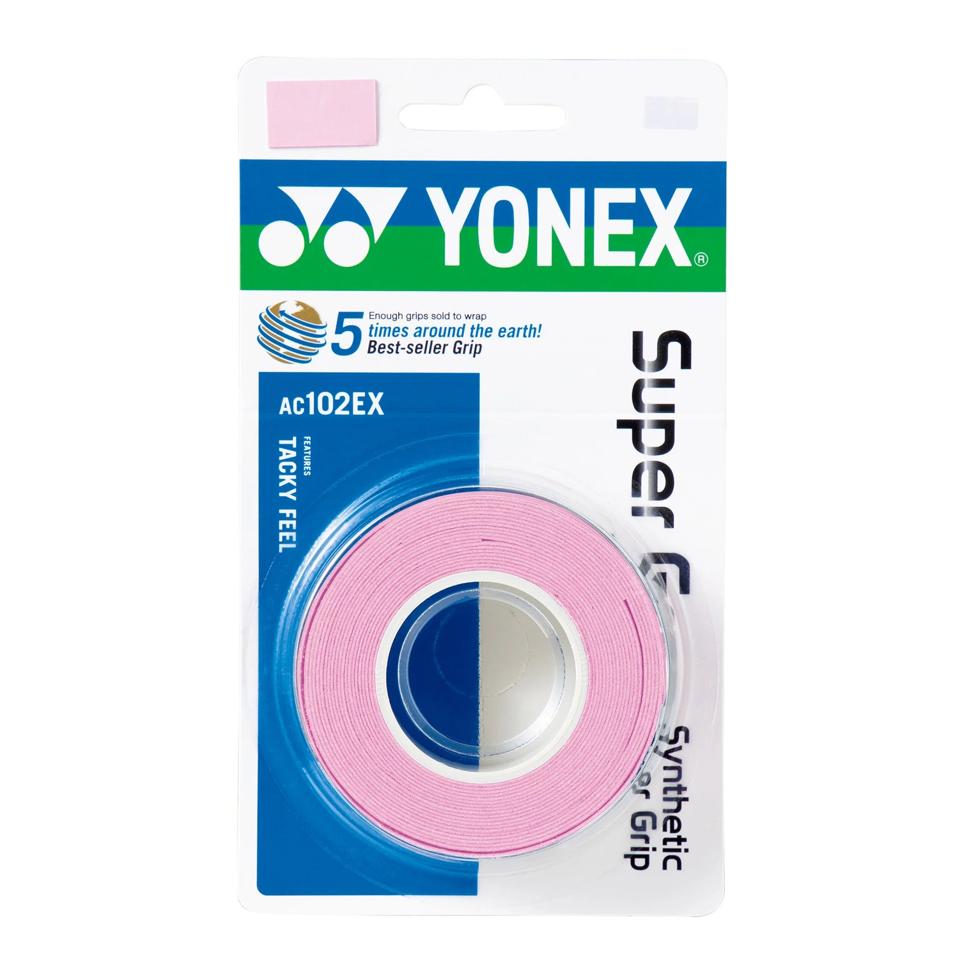 Paquete de 3 overgrips Yonex Super Grap X3 en colores, ideales para mejorar el agarre de la raqueta, proporcionando mayor control y comodidad.