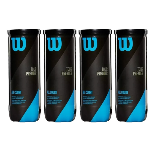 Pack de 3 pelotas Wilson Tour Premier, con durabilidad y control óptimo.