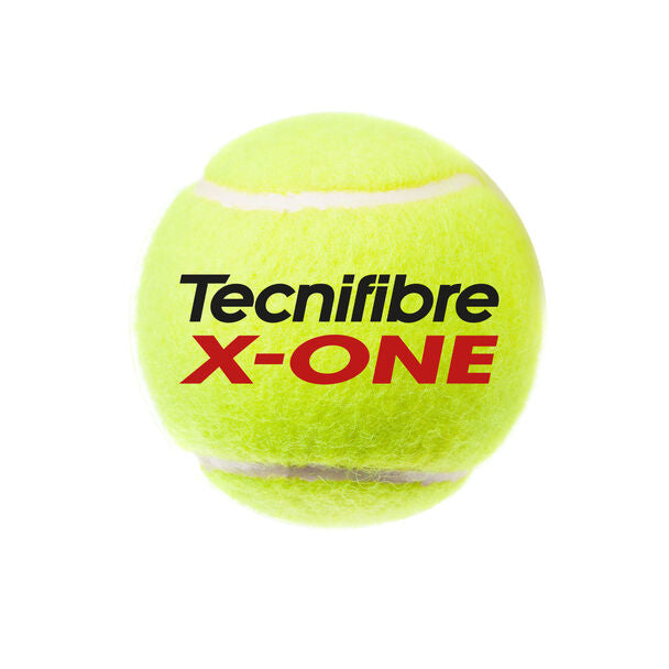 Tarro de pelotas Tecnifibre X-One con tecnología XDCore para máximo rendimiento.
