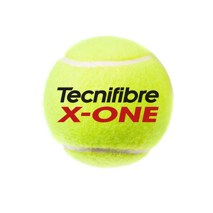 Tarro de pelotas Tecnifibre X-One con tecnología XDCore para máximo rendimiento.