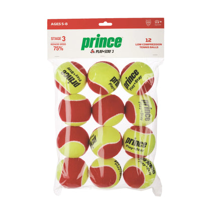 Bolsa x12 Pelotas Prince Play&Stay 3 Roja