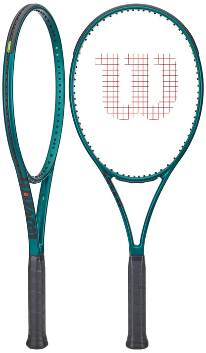 Raqueta Wilson Blade 100L V9 con patrón de encordado 16x19 para efectos y control.