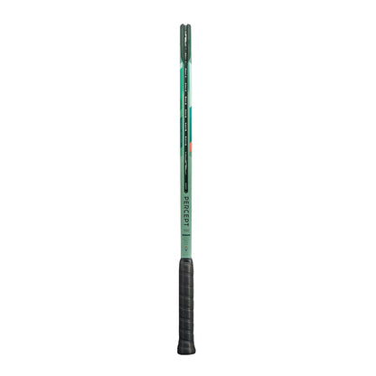 Raqueta Yonex Percept 97, color verde menta, diseñada para precisión y control.