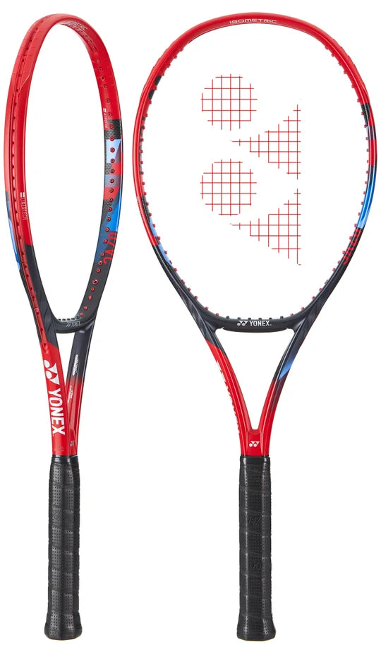 Raqueta Yonex VCORE 98 Scarlet con diseño elegante y tecnología avanzada