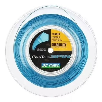 Rollo cuerda Yonex PolyTour Spin 1.25 de 200m, spin extremo y control superior.
