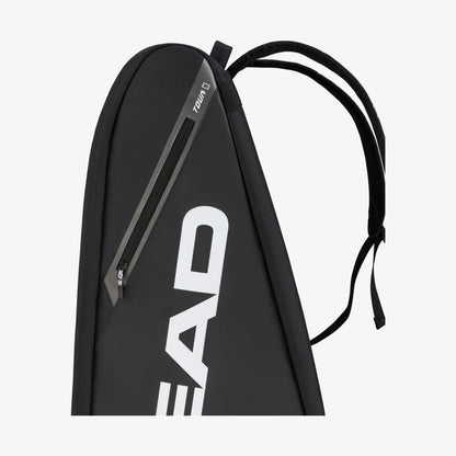 Bolso HEAD Tour XL en negro con capacidad para 12 raquetas y diseño ergonómico.