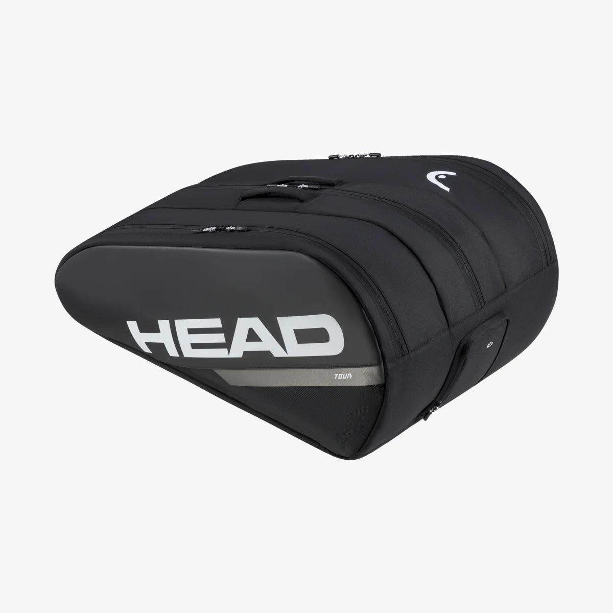Bolso HEAD Tour XL en negro con capacidad para 12 raquetas y diseño ergonómico.